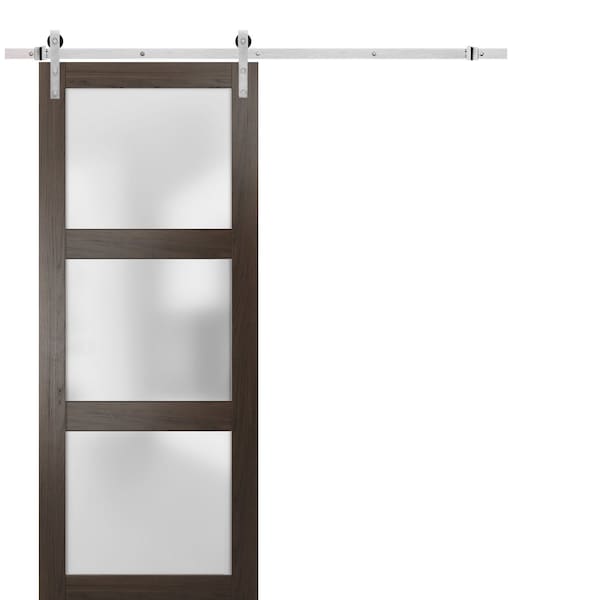 Sartodoors Barn Interior Door, 32" x 80", Chocolate LUCIA2552BD-S-CA-32 - main